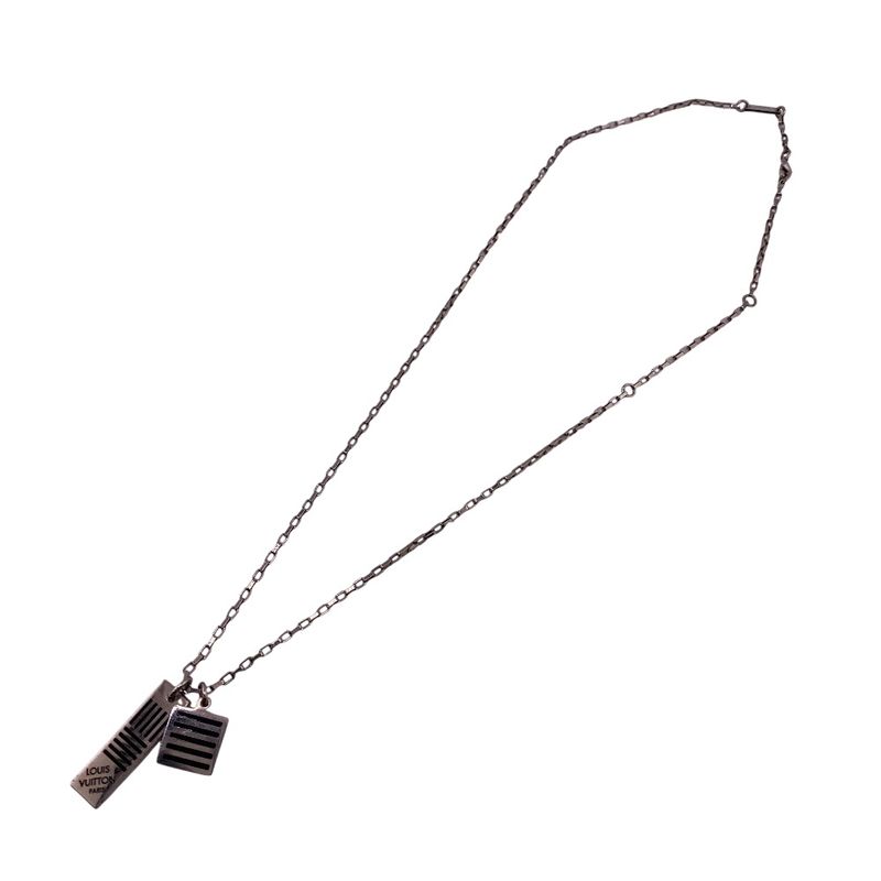 Louis Vuitton Collier Damier Colors Necklace Silver
