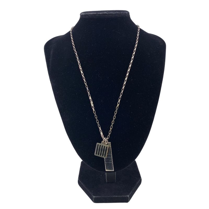 Louis Vuitton Collier Damier Colors Necklace Silver