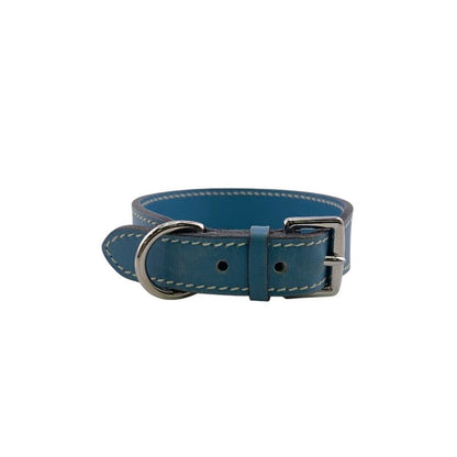Hermes Logo Blue Leather