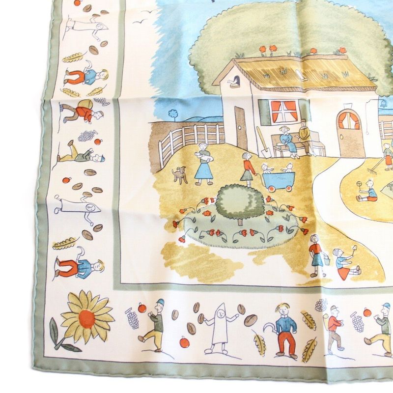 Hermes Carre 45 Scarf Gavroche Return to Green Silk