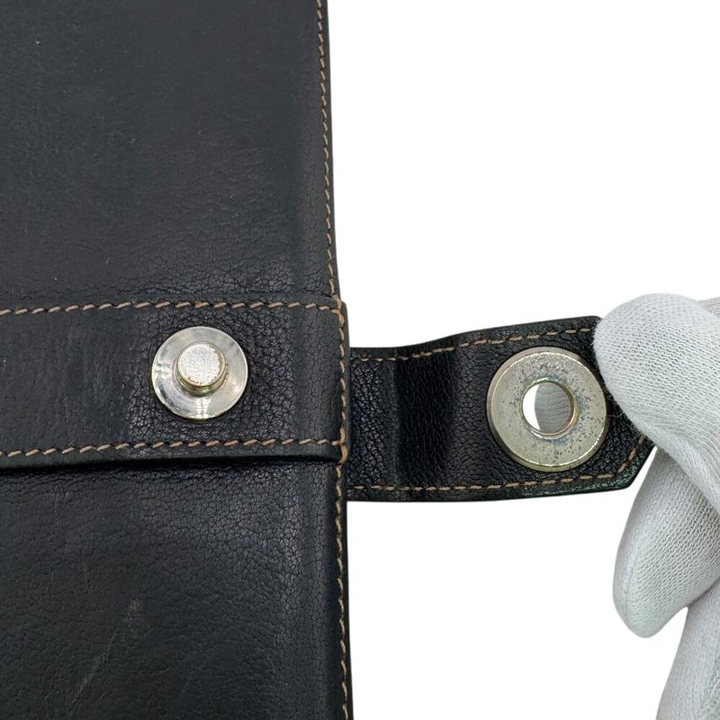 Hermes Bifold Billfold Demitri Long Wallet Black
