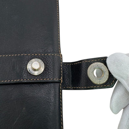 Hermes Bifold Billfold Demitri Long Wallet Black