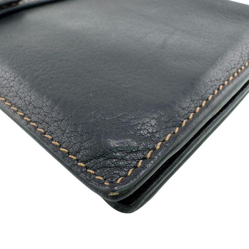 Hermes Bifold Billfold Demitri Long Wallet Black