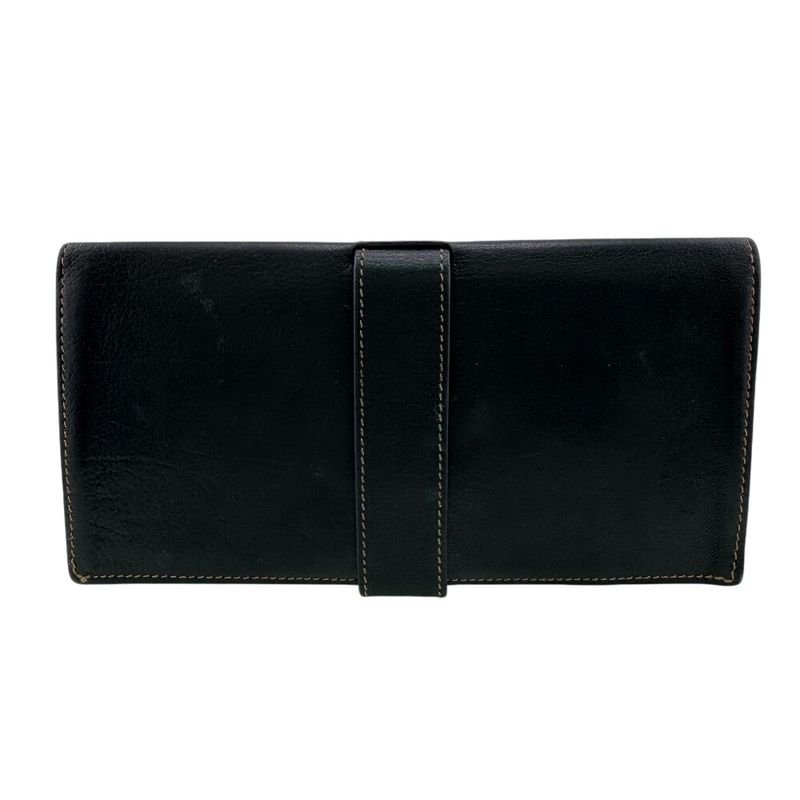 Hermes Bifold Billfold Demitri Long Wallet Black