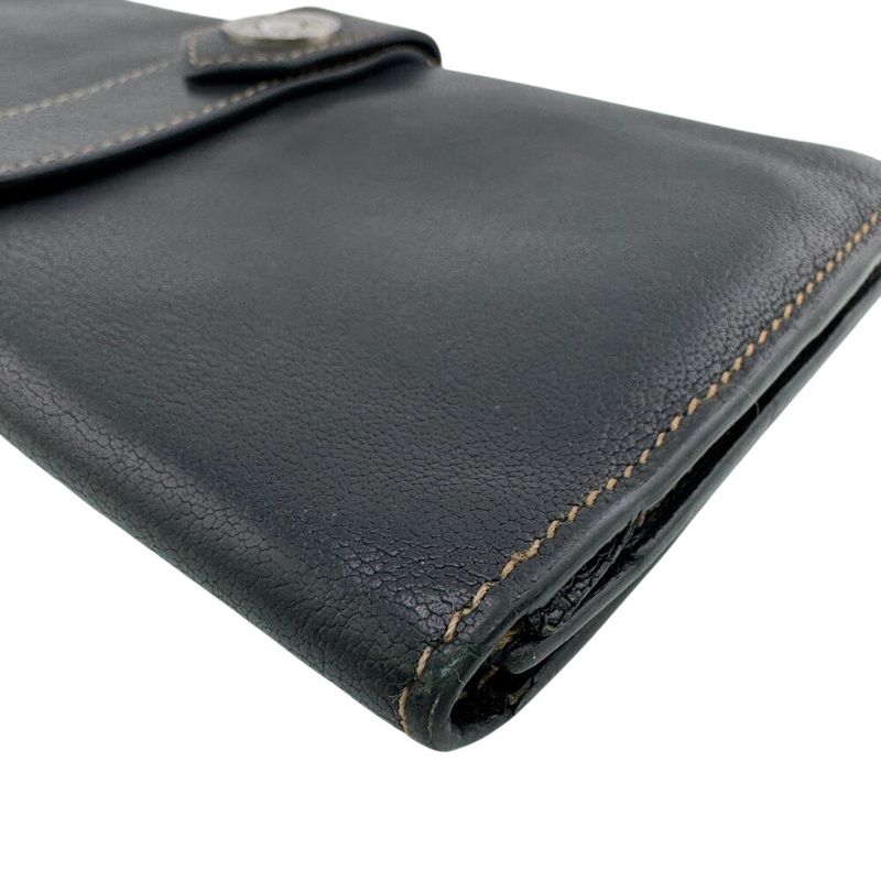 Hermes Bifold Billfold Demitri Long Wallet Black