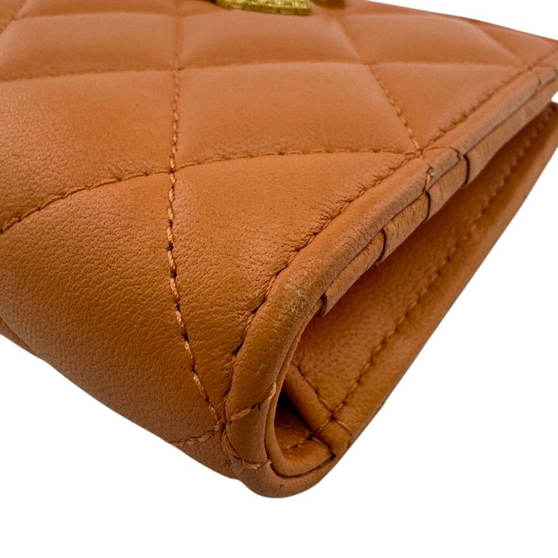 Chanel Compact Wallet Bifold Orange