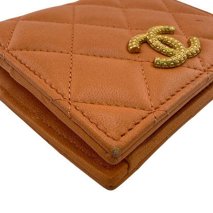 Chanel Compact Wallet Bifold Orange