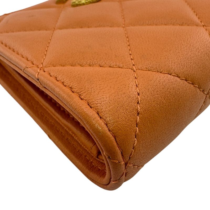 Chanel Compact Wallet Bifold Orange