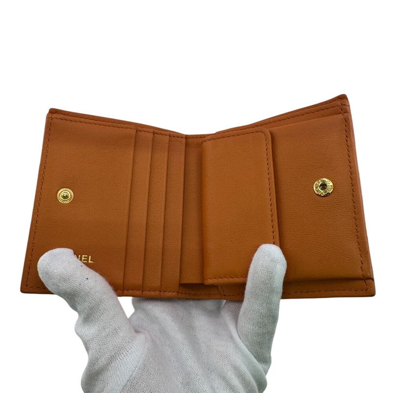 Chanel Compact Wallet Bifold Orange