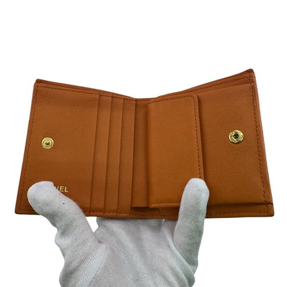 Chanel Compact Wallet Bifold Orange