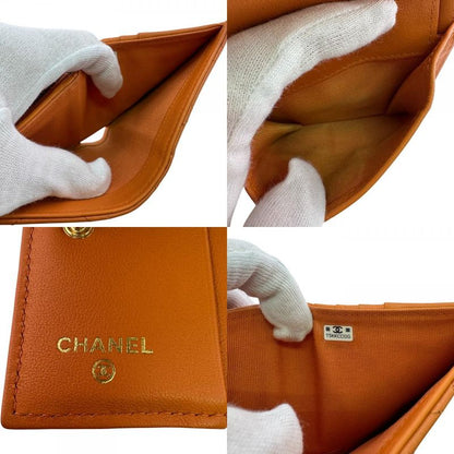 Chanel Compact Wallet Bifold Orange