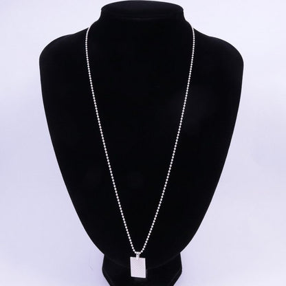 Tiffany & Co. Diamond Point Square Plate Ball Chain Necklace