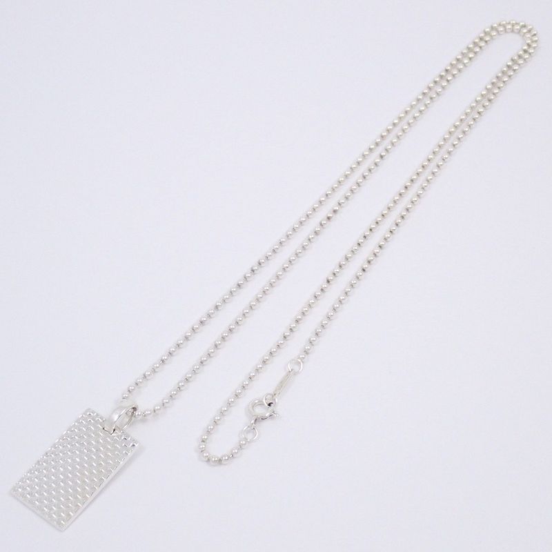 Tiffany & Co. Diamond Point Square Plate Ball Chain Necklace