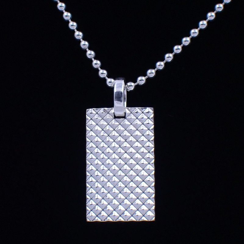 Tiffany & Co. Diamond Point Square Plate Ball Chain Necklace