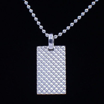 Tiffany & Co. Diamond Point Square Plate Ball Chain Necklace