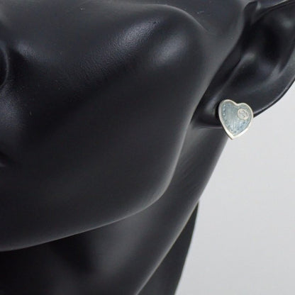 Gucci Interlocking Heart Earrings Enamel Blue