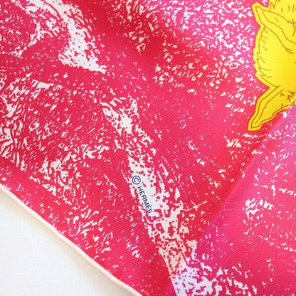 Hermes Carre 45 Scarf Gavroche Lifetime Friend Silk Pink