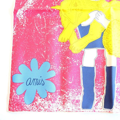 Hermes Carre 45 Scarf Gavroche Lifetime Friend Silk Pink