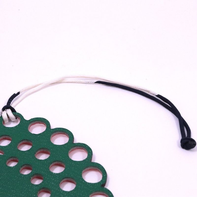 Hermes Petit Ash Peacock Fishbone Pink Green Pendant