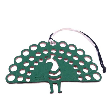 Hermes Petit Ash Peacock Fishbone Pink Green Pendant