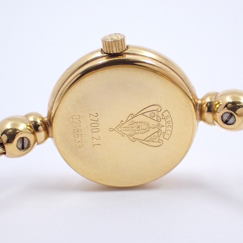 Gucci Breath Watch Quartz Gold Black Dial Wire