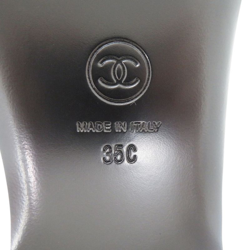 Chanel CC Logo Quilted Leather Black Mule