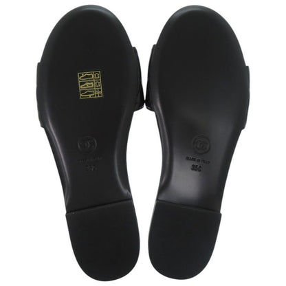 Chanel CC Logo Quilted Leather Black Mule