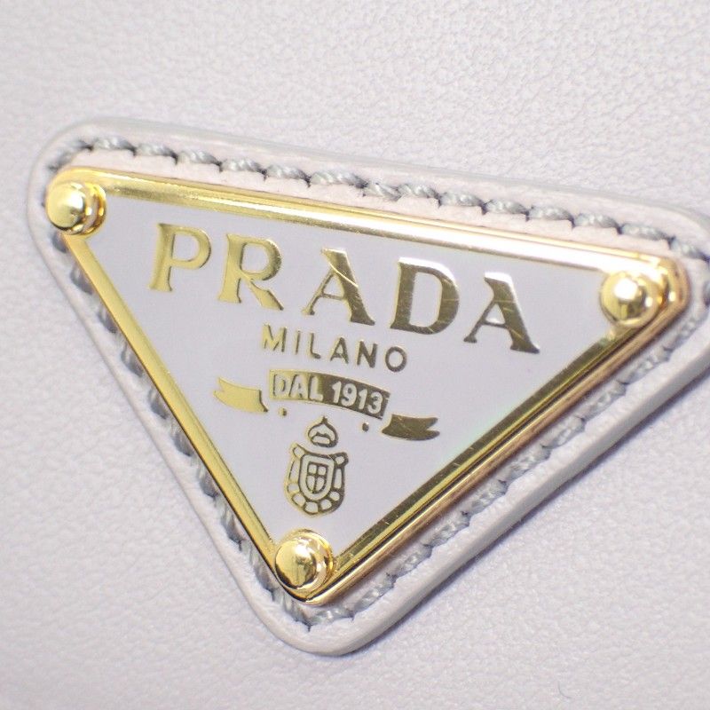 Prada City Calf Tab Wallet Trifold Purple Glycine Gold