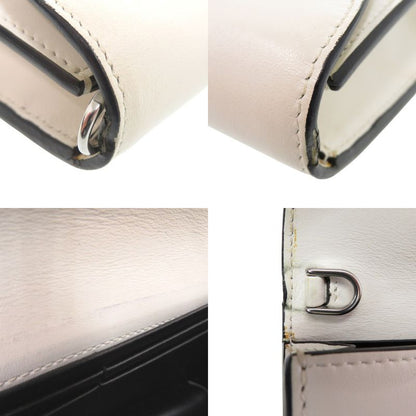 Prada Studded Chain Wallet Crossbody Long Leather White