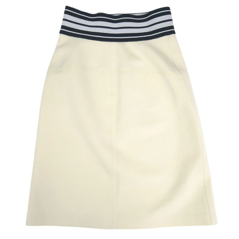 Louis Vuitton LV Stripe Pencil Skirt Nylon Polyurethane Ivory
