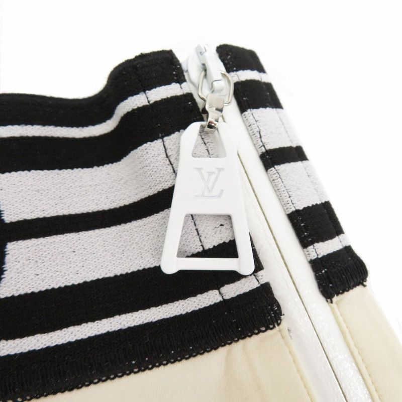Louis Vuitton LV Stripe Pencil Skirt Nylon Polyurethane Ivory
