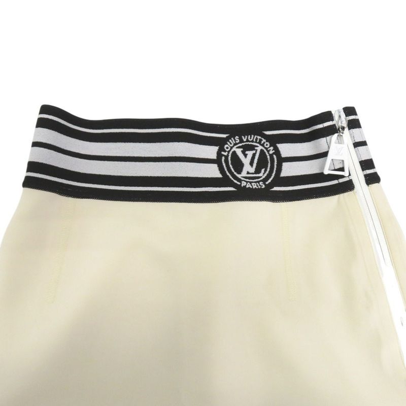 Louis Vuitton LV Stripe Pencil Skirt Nylon Polyurethane Ivory