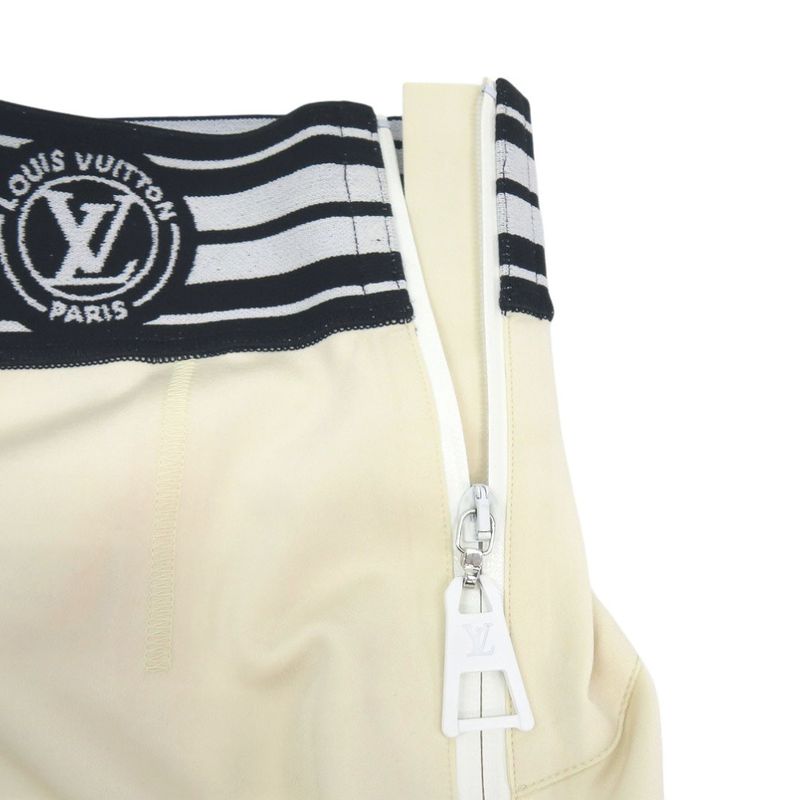 Louis Vuitton LV Stripe Pencil Skirt Nylon Polyurethane Ivory