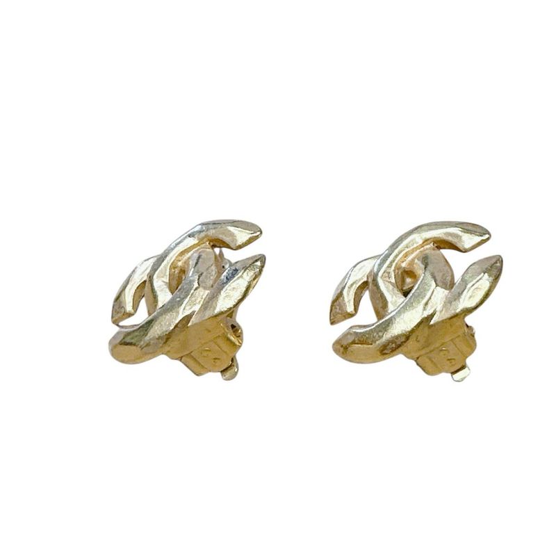 Chanel Vintage Earrings CC Logo Gold