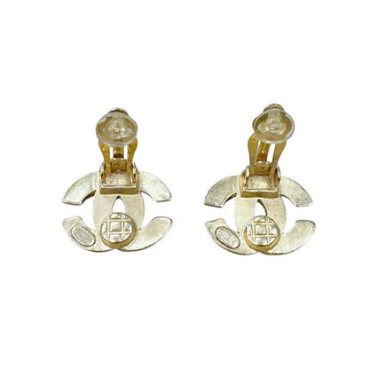 Chanel Vintage Earrings CC Logo Gold