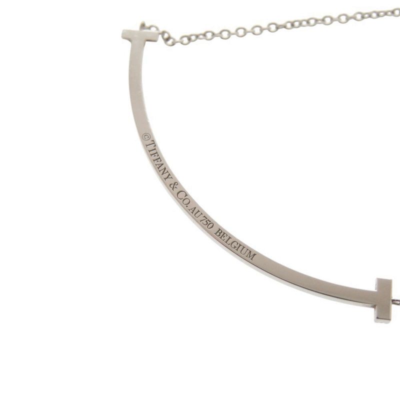 Tiffany & Co. T Smile Small 18K White Gold Saffiano Necklace