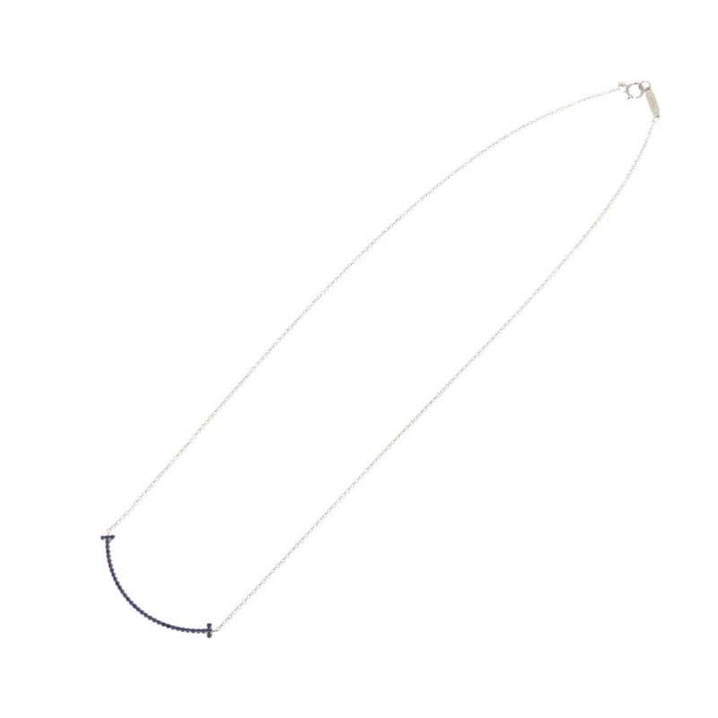 Tiffany & Co. T Smile Small 18K White Gold Saffiano Necklace