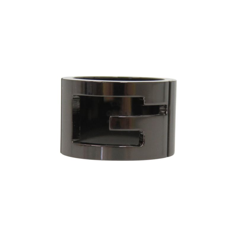 Gucci Logo Cutout Gunmetal Ring