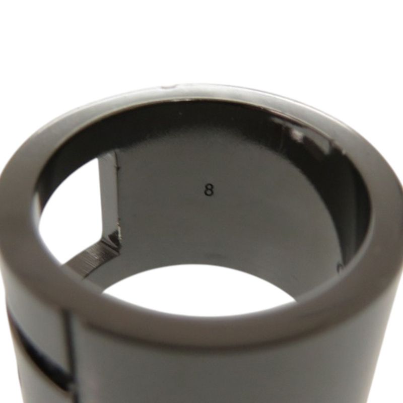 Gucci Logo Cutout Gunmetal Ring