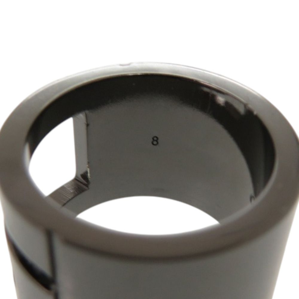 Gucci Logo Cutout Gunmetal Ring