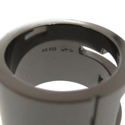 Gucci Logo Cutout Gunmetal Ring