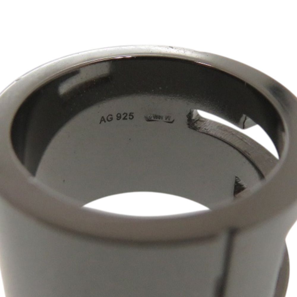 Gucci Logo Cutout Gunmetal Ring