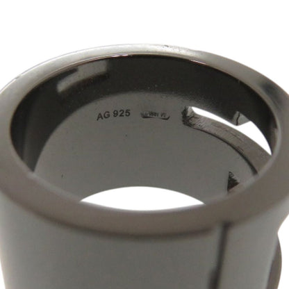 Gucci Logo Cutout Gunmetal Ring