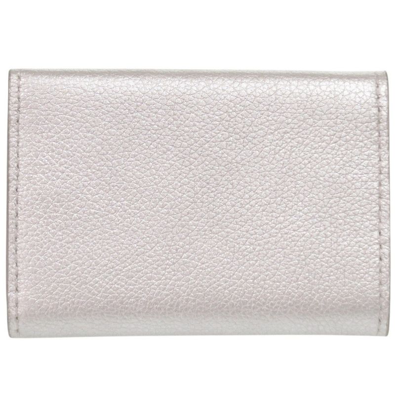 Louis Vuitton Portefeuille Lock Mini Leather Silver Trifold Wallet LV