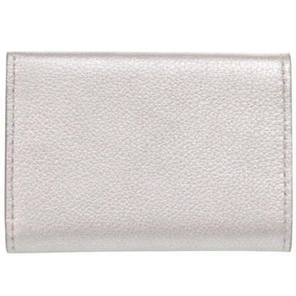 Louis Vuitton Portefeuille Lock Mini Leather Silver Trifold Wallet LV
