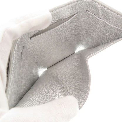 Louis Vuitton Portefeuille Lock Mini Leather Silver Trifold Wallet LV