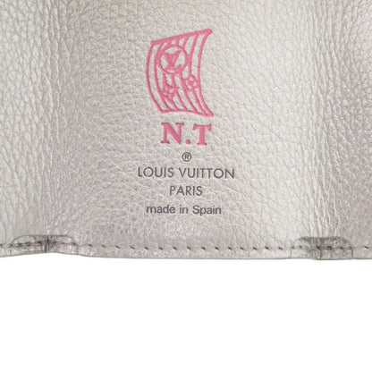 Louis Vuitton Portefeuille Lock Mini Leather Silver Trifold Wallet LV