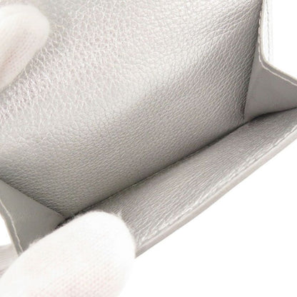 Louis Vuitton Portefeuille Lock Mini Leather Silver Trifold Wallet LV