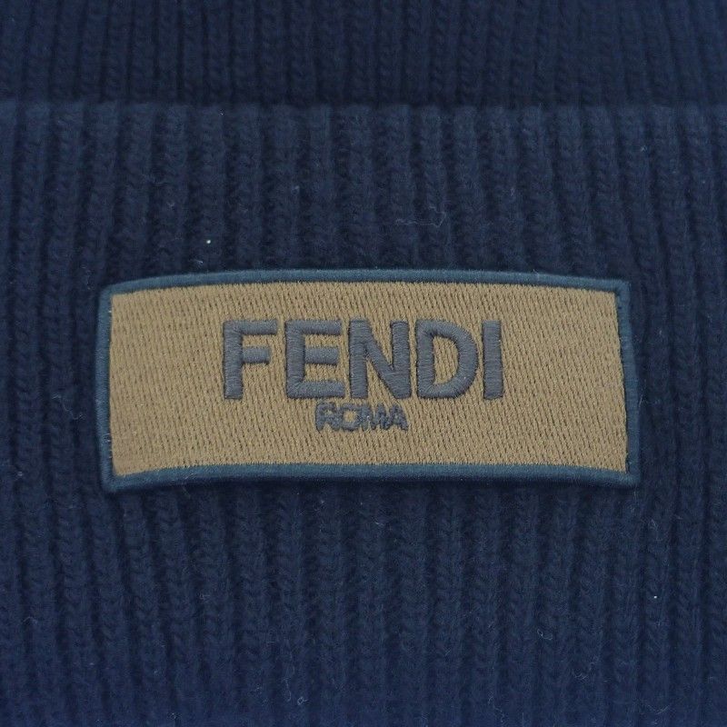 Fendi Wool Vinyl Knit Cap Black