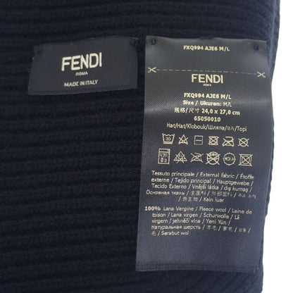 Fendi Wool Vinyl Knit Cap Black